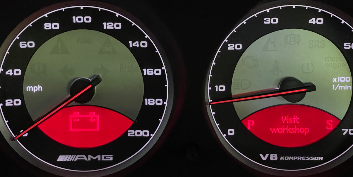 Red warning: electrical problem visit workshop