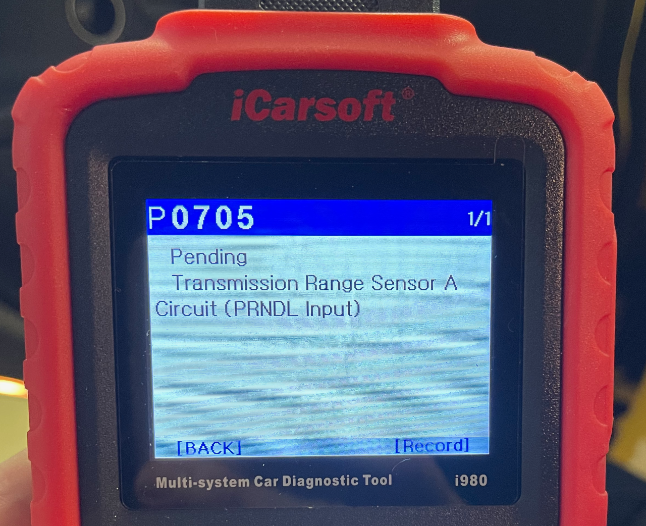 Image showing code P0705