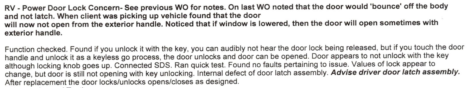 description of transmission issue due to bad shifter